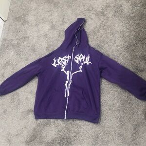 Purple Hoodie with White Graphic